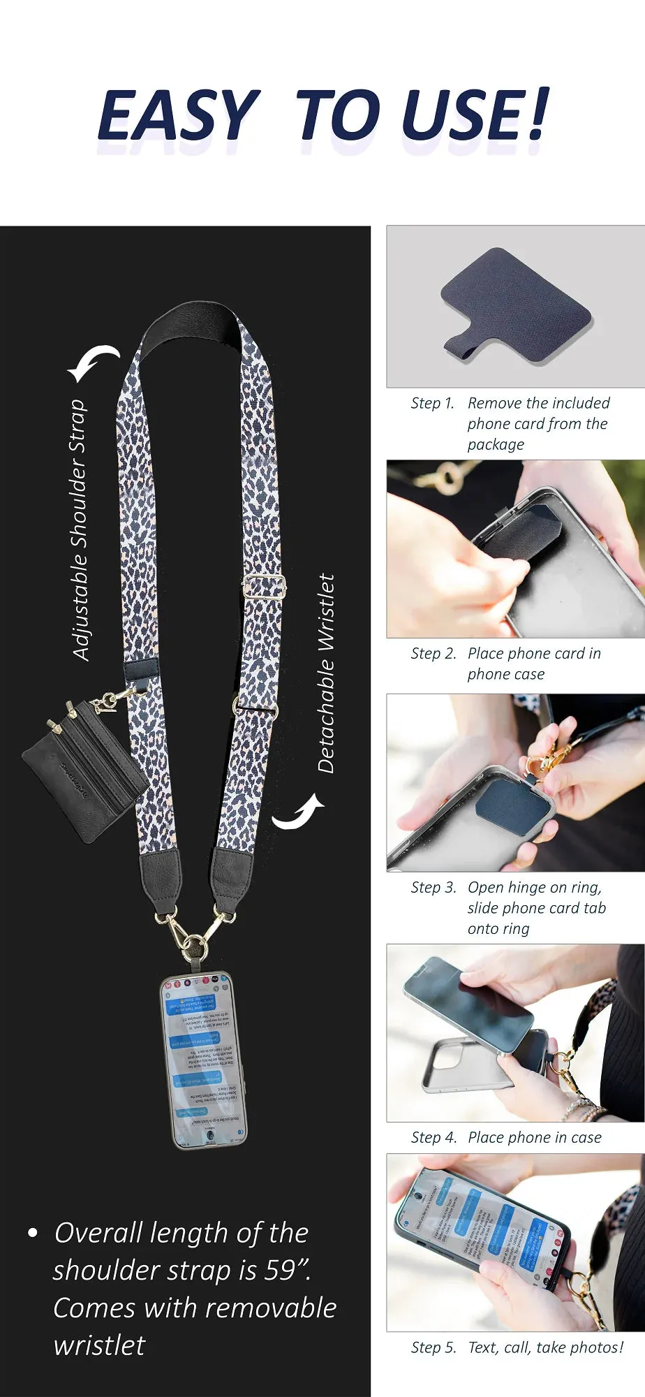 Clip and Go Phone Strap BLACK