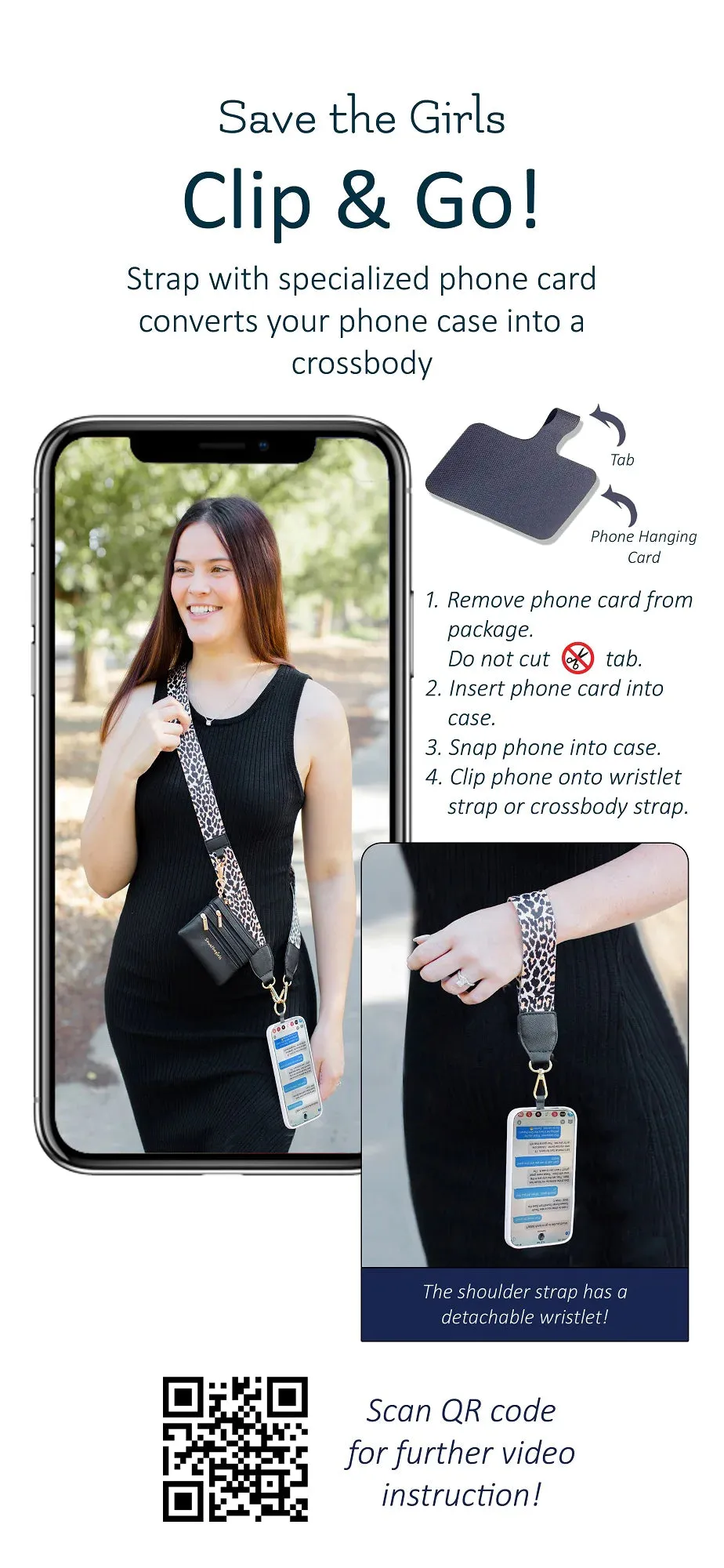 Clip and Go Phone Strap BLACK