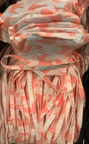Cofrin Park:  All Organic Pink Elephants (Cotton Ties or White or Pink Foldover Elastic Ear Loops)