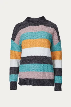 COLORBLOCK PANEL KNIT SWEATER