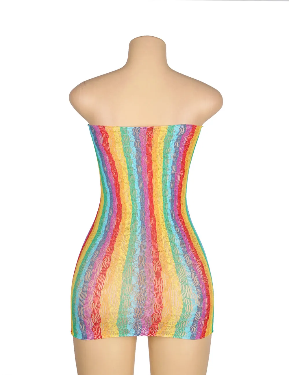 Colorful Off Shoulder Sleeveless Fishnet Bodystocking Egypt