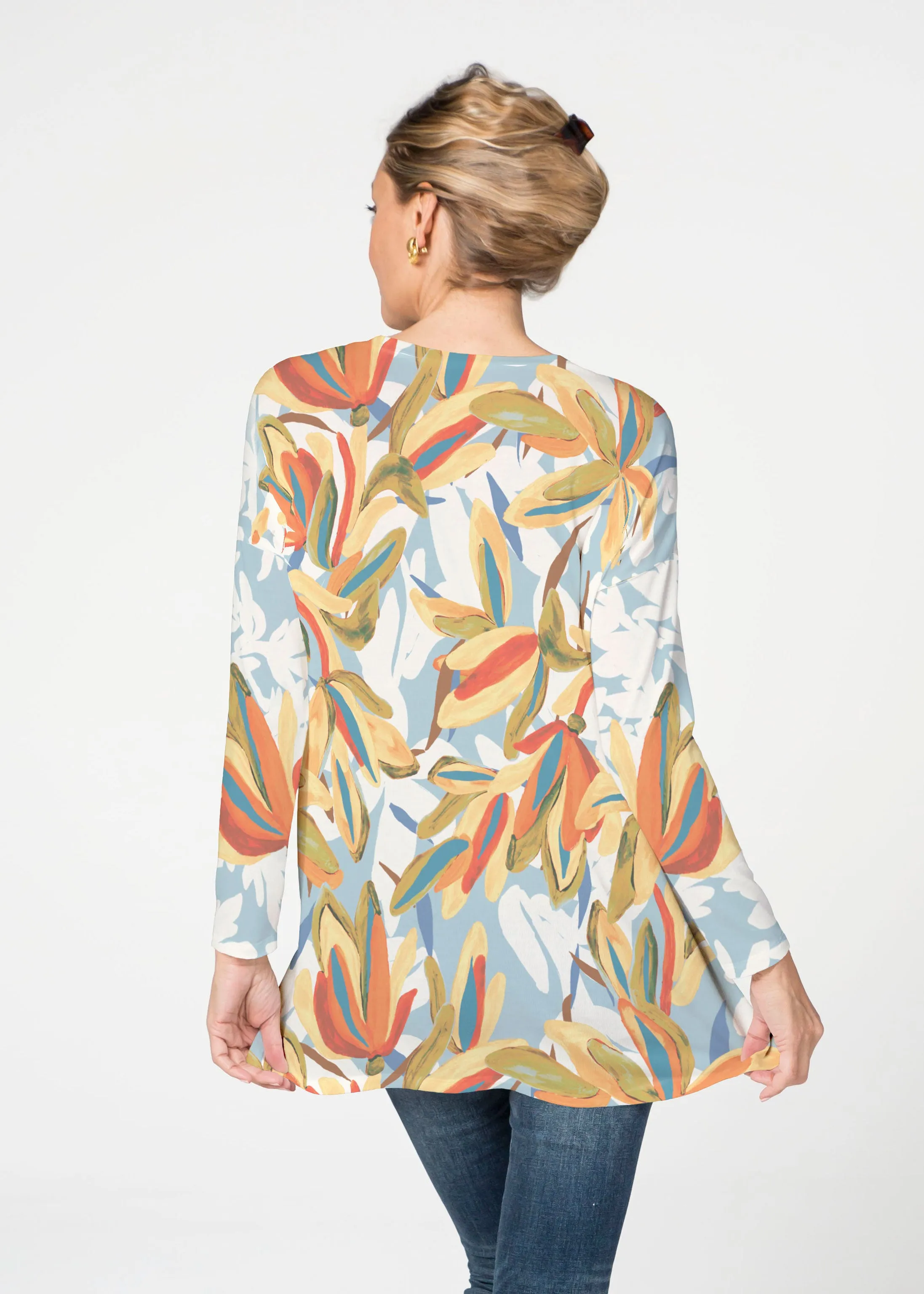 Colorful Palm (7874) Slouchy Butterknit Top