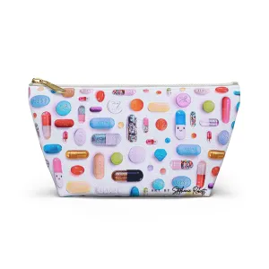 Colorful Pill Grid Accessory Pouch w T-bottom