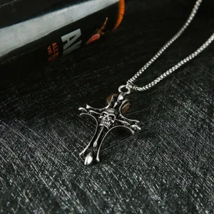 Cross Skull Pendant Necklace