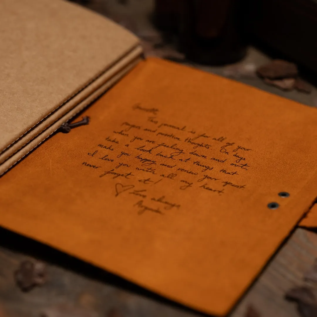 Custom Engraved Handmade Leather Journal A5 Size 5.8x8.3 Inches Lined Paper