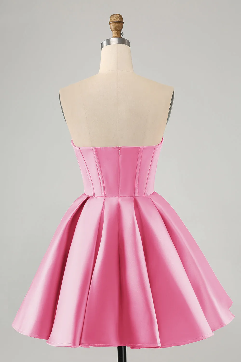 Cute Fuchsia A Line Sweetheart Corset Short Homecoming Dress with Beading