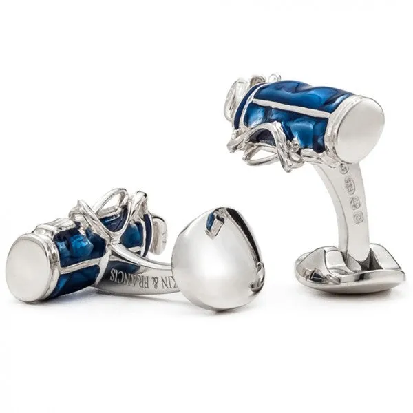 Deakin and Francis Men's Sterling Silver Golf Cufflinks, Blue