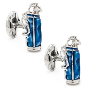 Deakin and Francis Men's Sterling Silver Golf Cufflinks, Blue