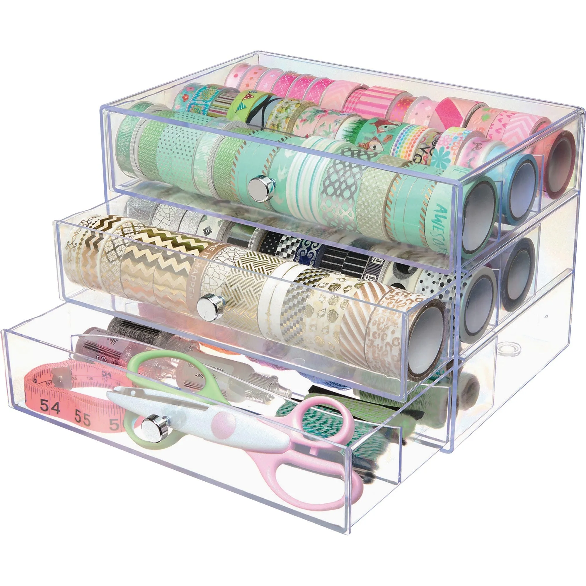 Deflecto 3-drawer Transparent Storage Cube