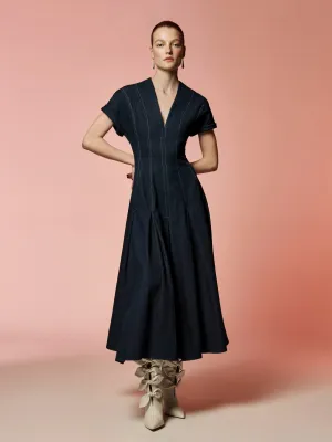 Denim V-Neck Dress