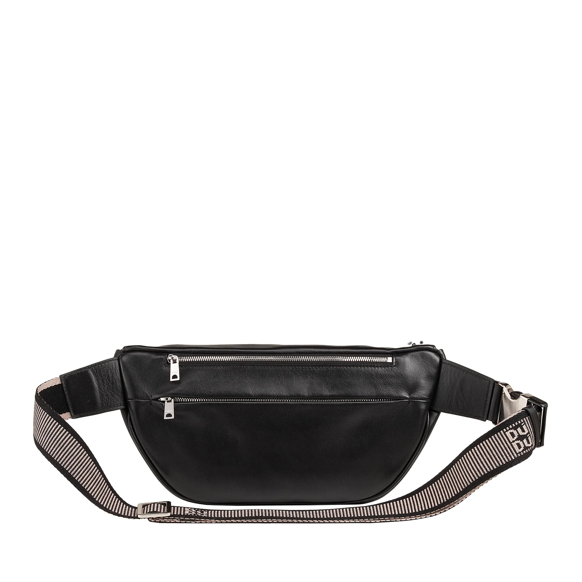 DUDU Marsupy in real leather for men woman with adjustable belt, clean clean design, 3 zip gnawing
