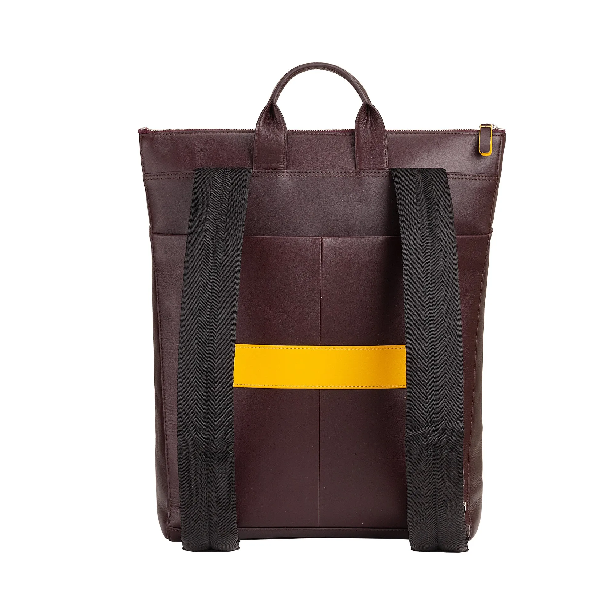 DUDU Men's Backpack in Leather, Portable MacBook PC Backpack up to 16 inches, backpack for travel with zipper and trolley attack