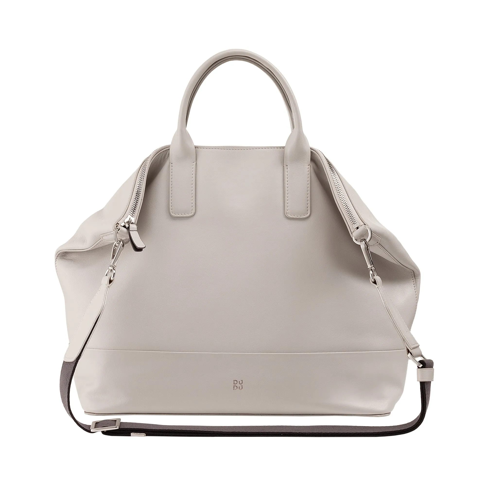 DUDU shoulder bag shoulder elegant woman in real leather, handbag with two handles and zip zipper