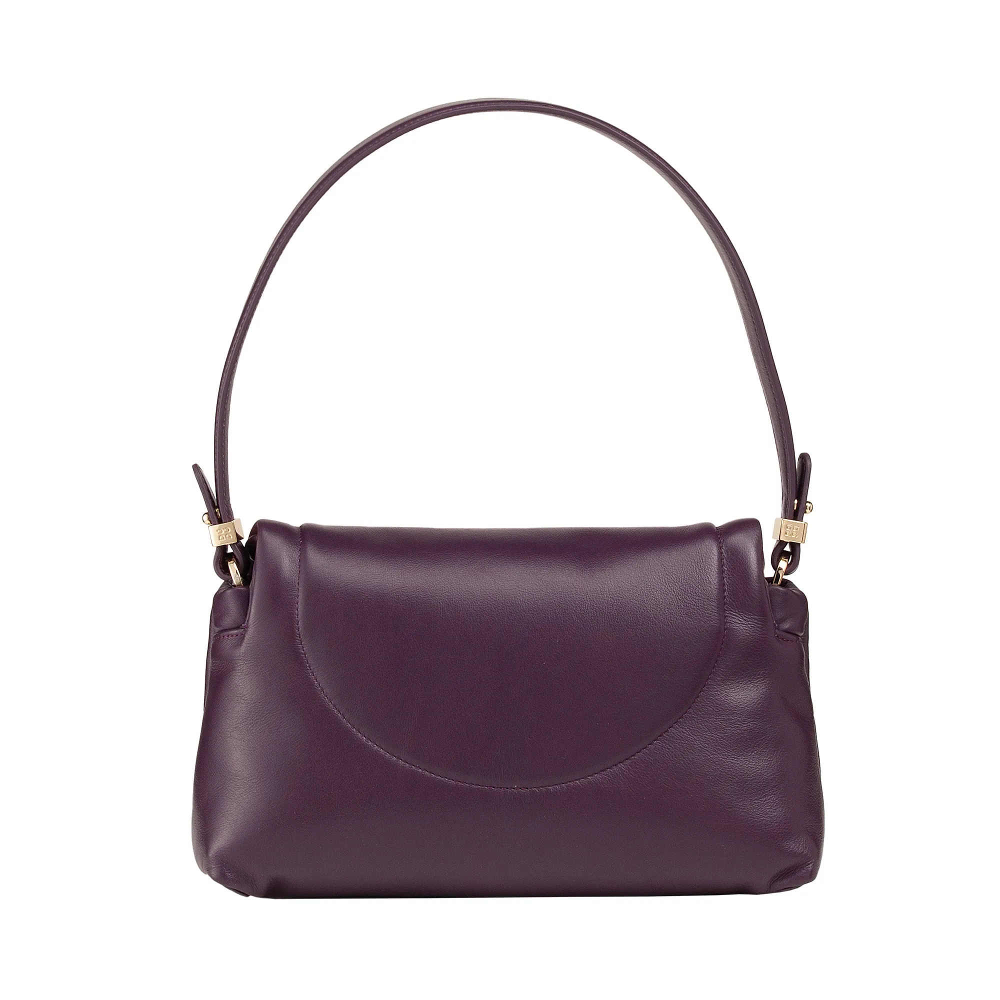 DUDU Small Woman Bag in soft skin, padded shoulder bag, quilted handbag with detachable shoulder strap and flap