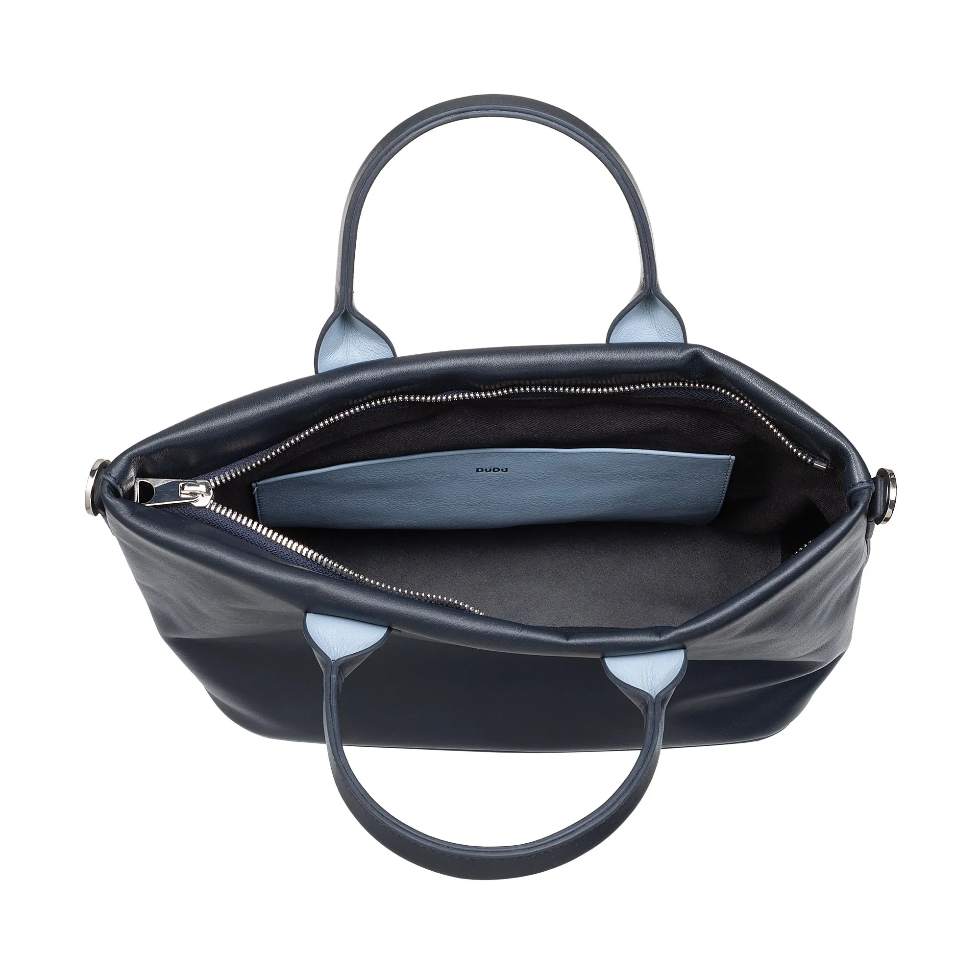 DUDU Women's hand bag in leather with shoulder strap, small shoulder bag with zipper and detachable shoulder strap, colorful elegant bag