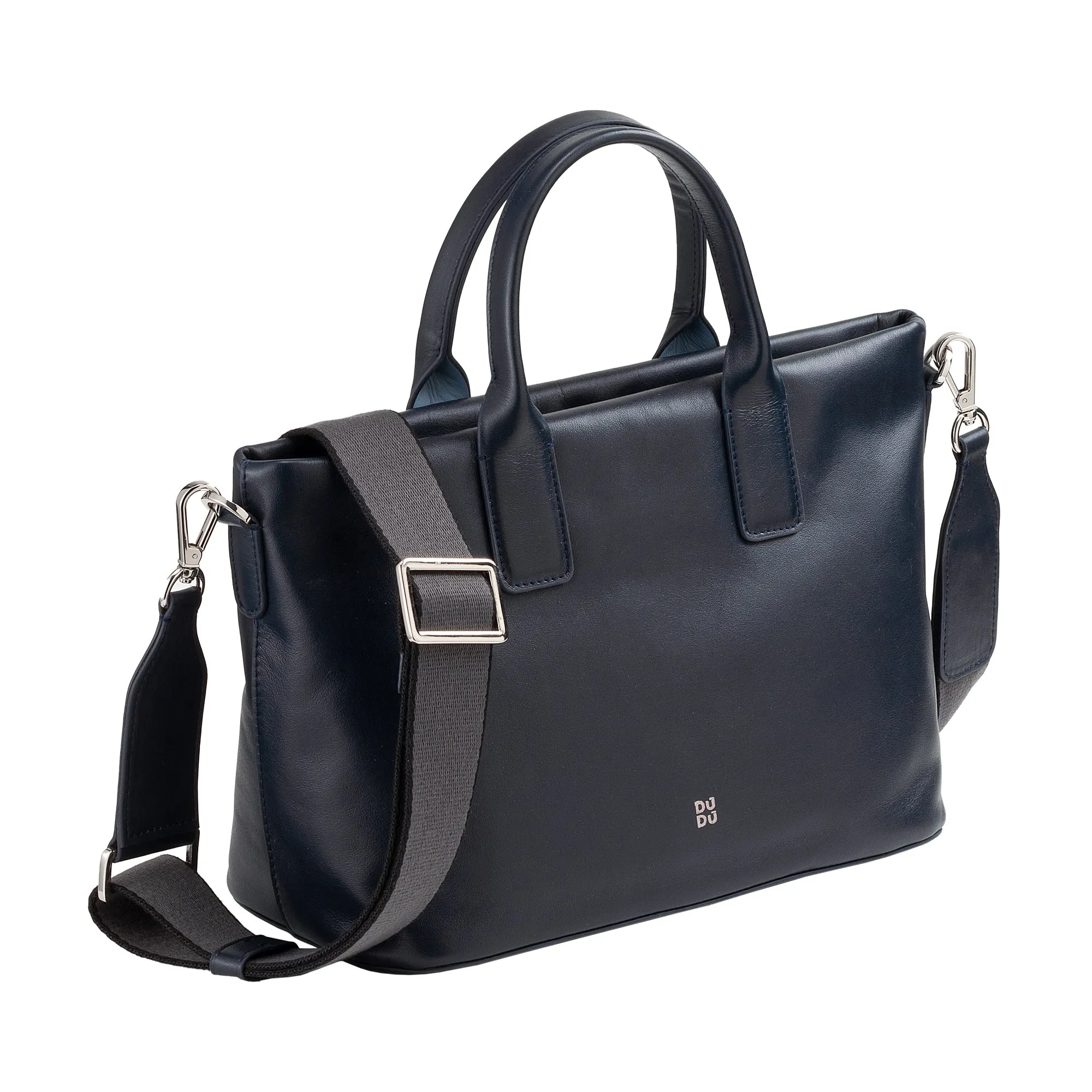 DUDU Women's hand bag in leather with shoulder strap, small shoulder bag with zipper and detachable shoulder strap, colorful elegant bag