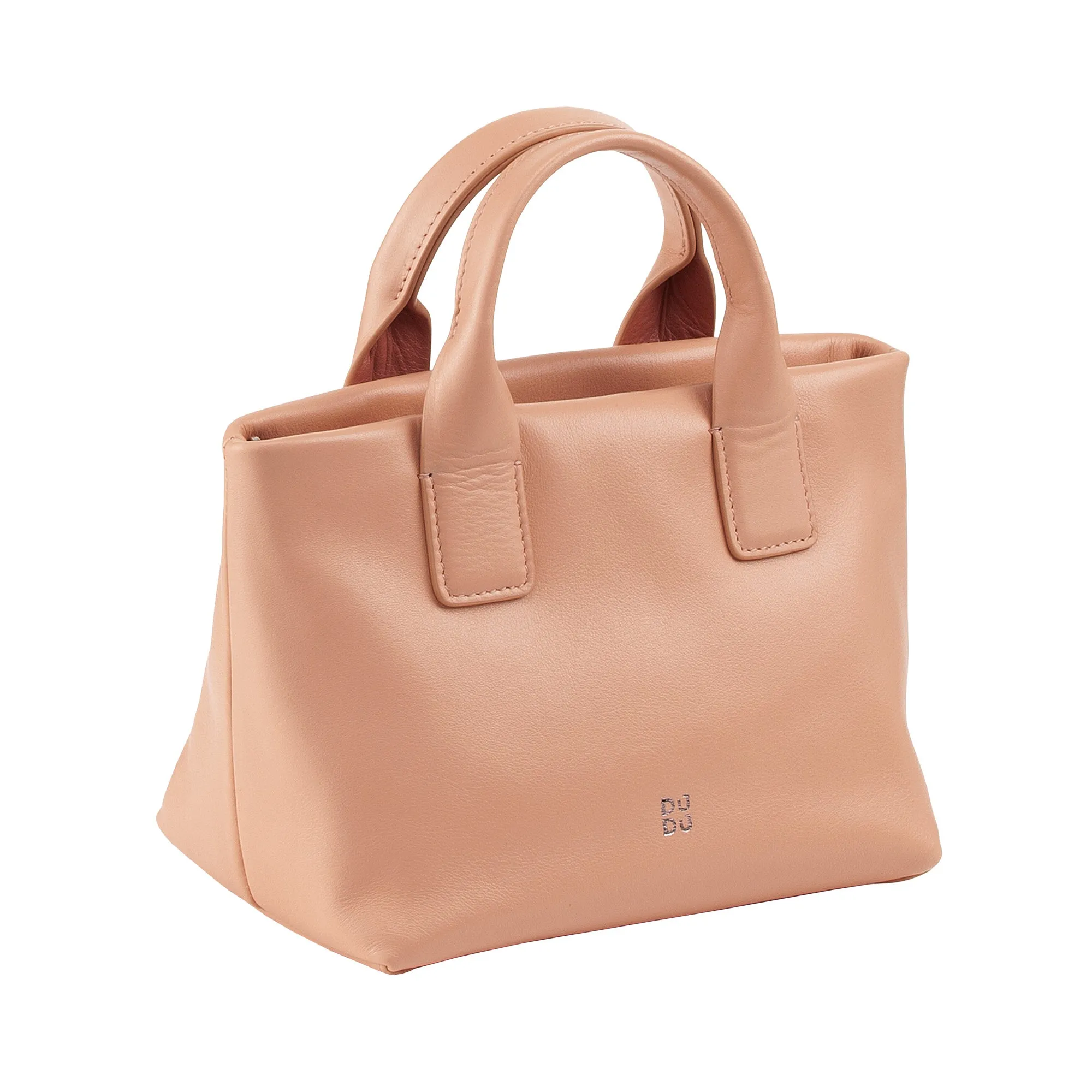 DUDU Women's Woman Boxing Bag in real leather, Elegant Sera Mini Bag bag, 22 x 13 cm, double handles, chain shoulder strap, zip closure