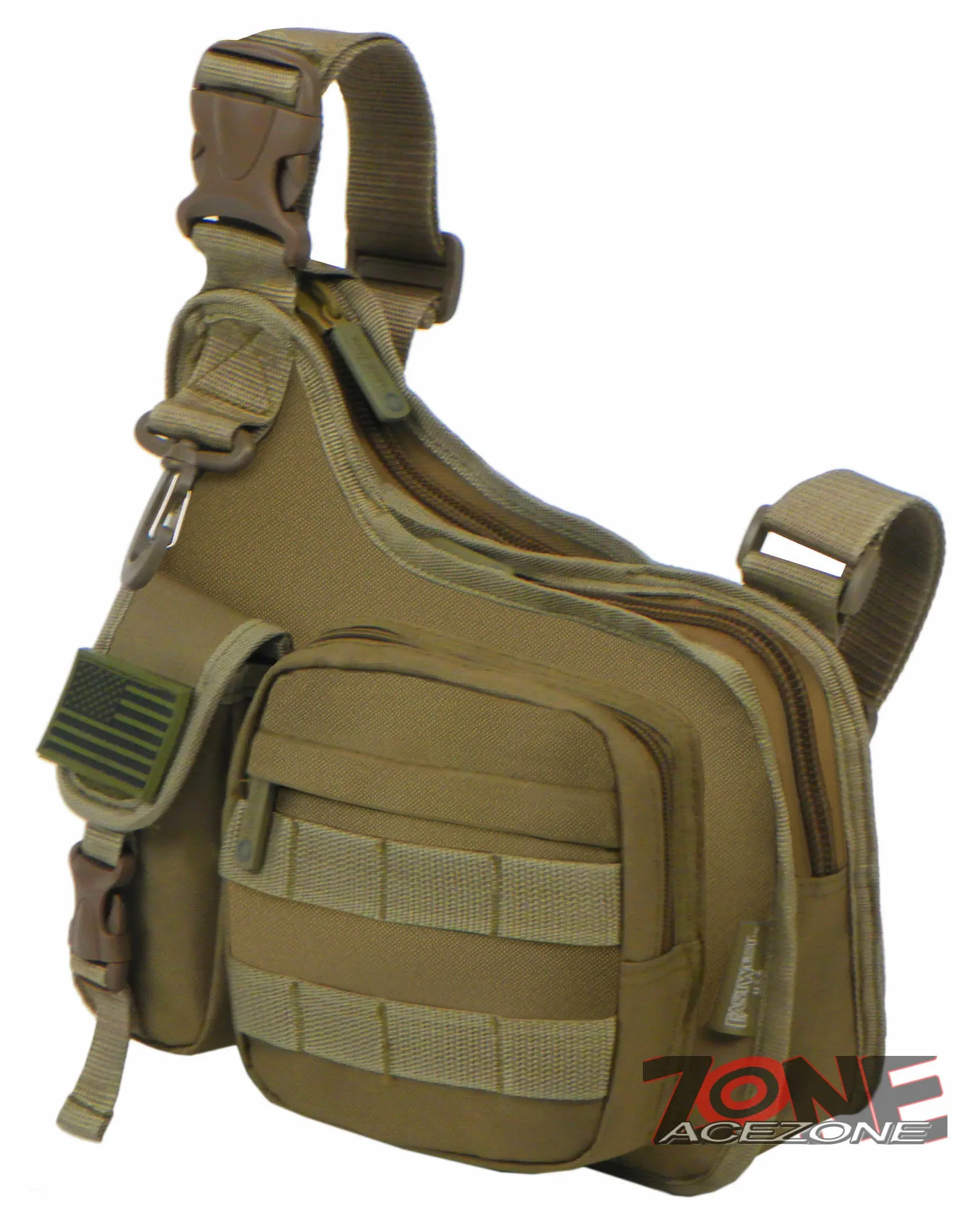 East West USA Tactical Shoulder Sling Trail Walker Utility Bag RT518 TAN