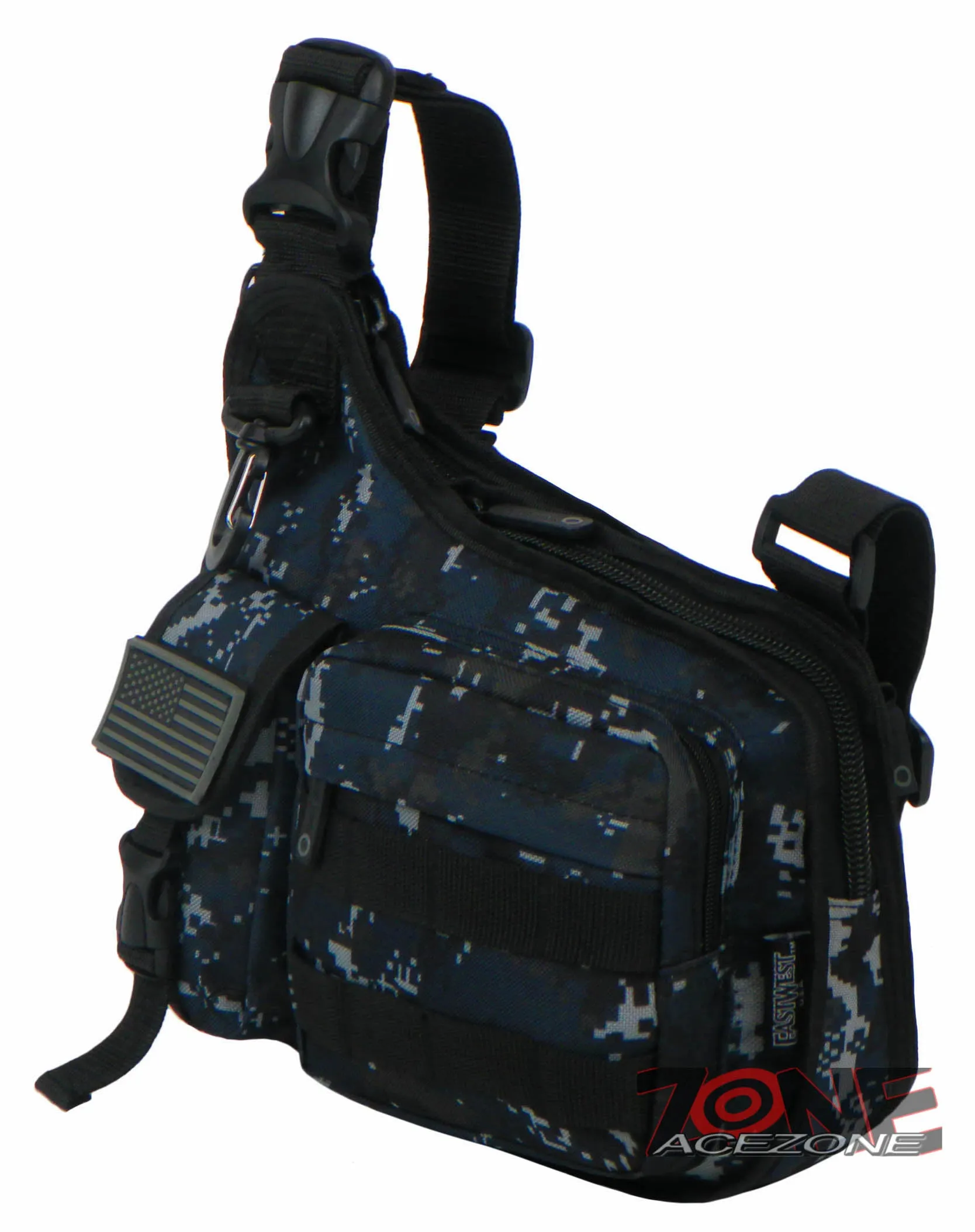 East West USA Tactical Shoulder Sling Trail Walker Utility Bag RTC518 NAVY ACU