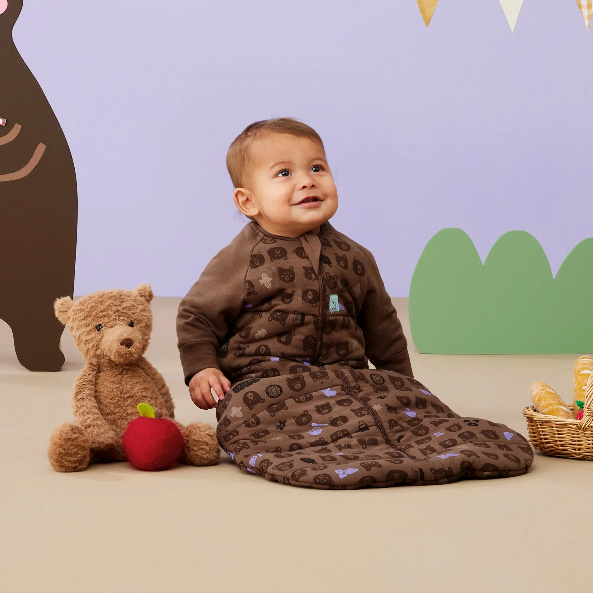 ergoPouch Jersey Long Sleeve Sleeping Bag TOG 3.5 - Teddy Bear Picnic