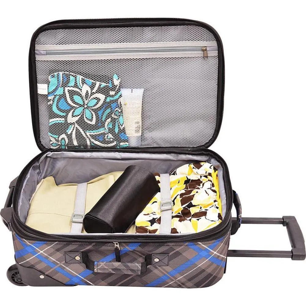 famous 2-pc carry-on rolling upright and luggage set