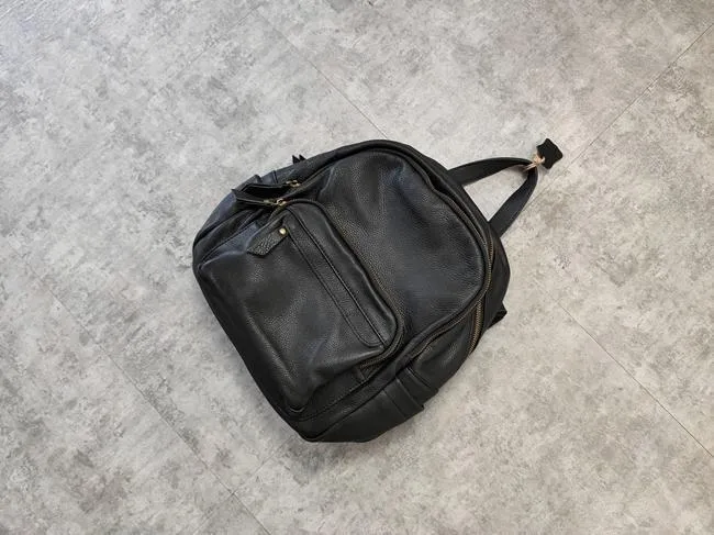 Fashion Womens Black Leather Backpack School Backpack Stachel Backpack For Women
