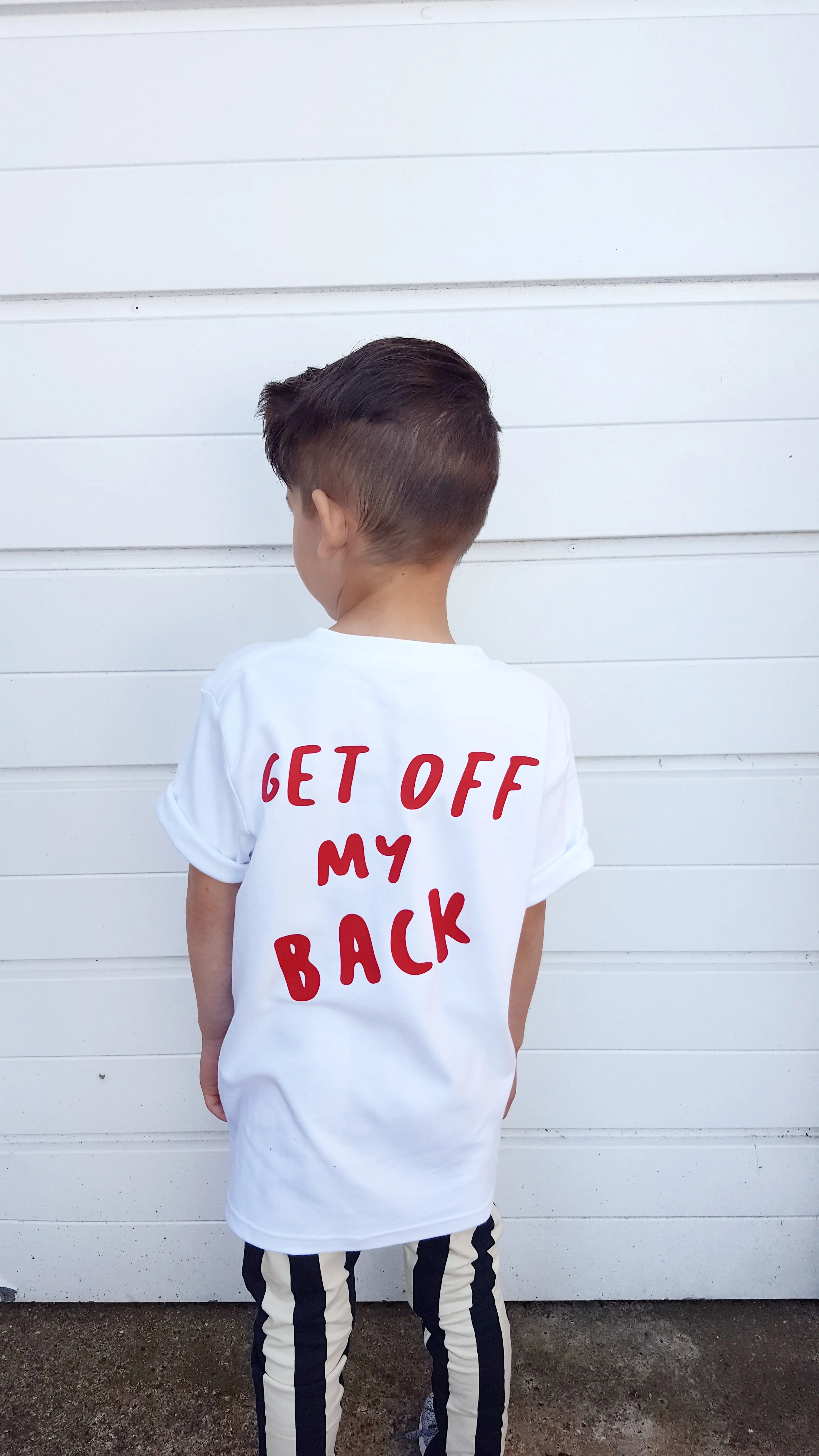 Get Off My Back Slogan Tee for Kids - Trendy & Cool Styles