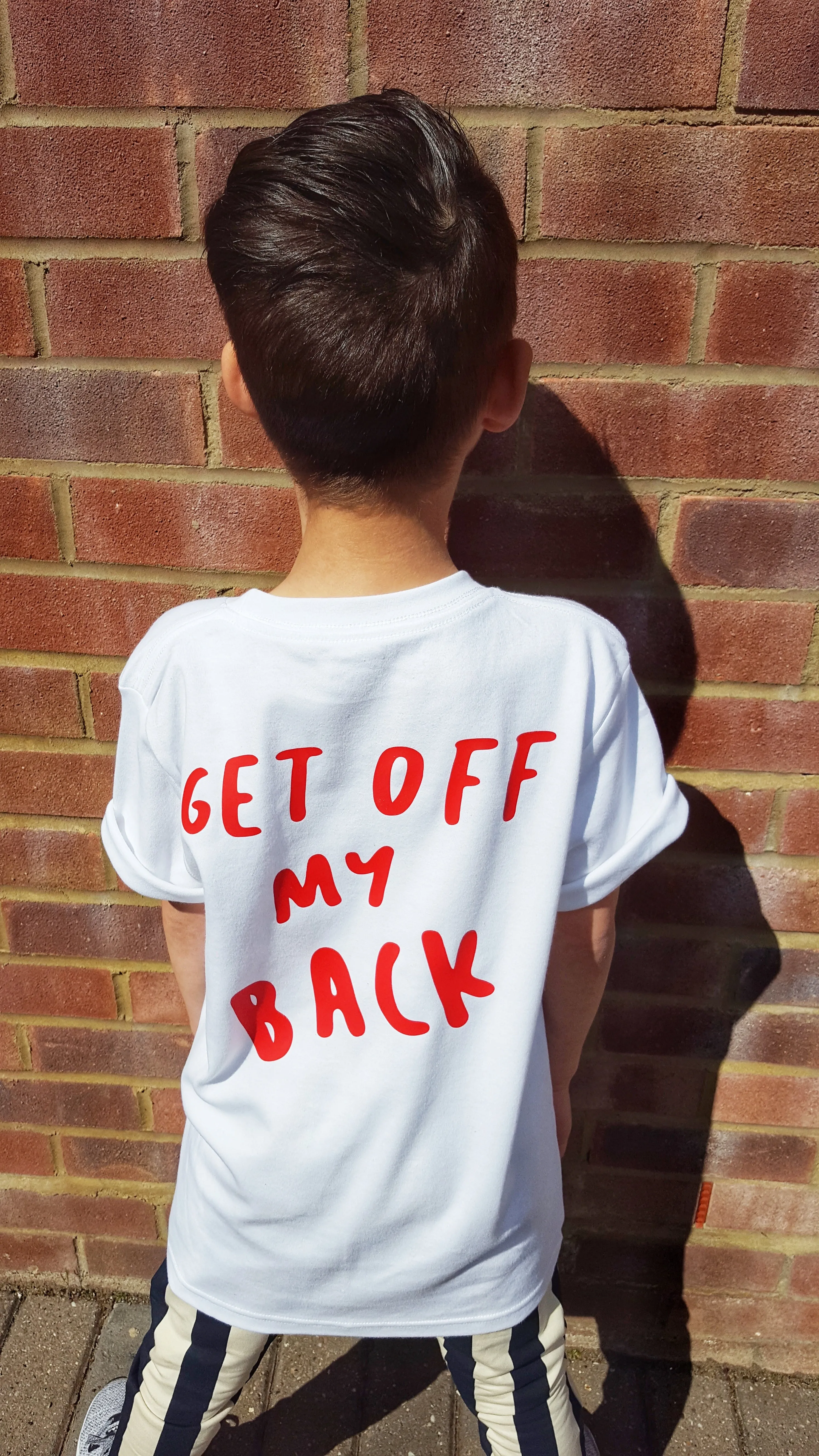 Get Off My Back Slogan Tee for Kids - Trendy & Cool Styles