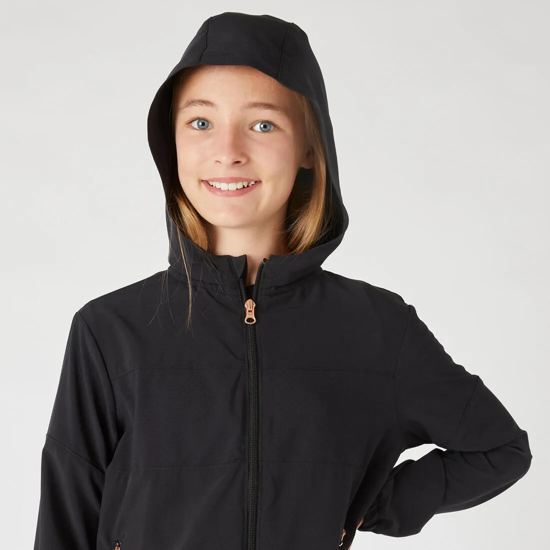 Girls' Multisport Lightweight Breathable Jacket - Black
