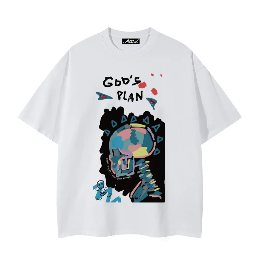 God'S Plan Colorful Skull Doodle T-Shirt