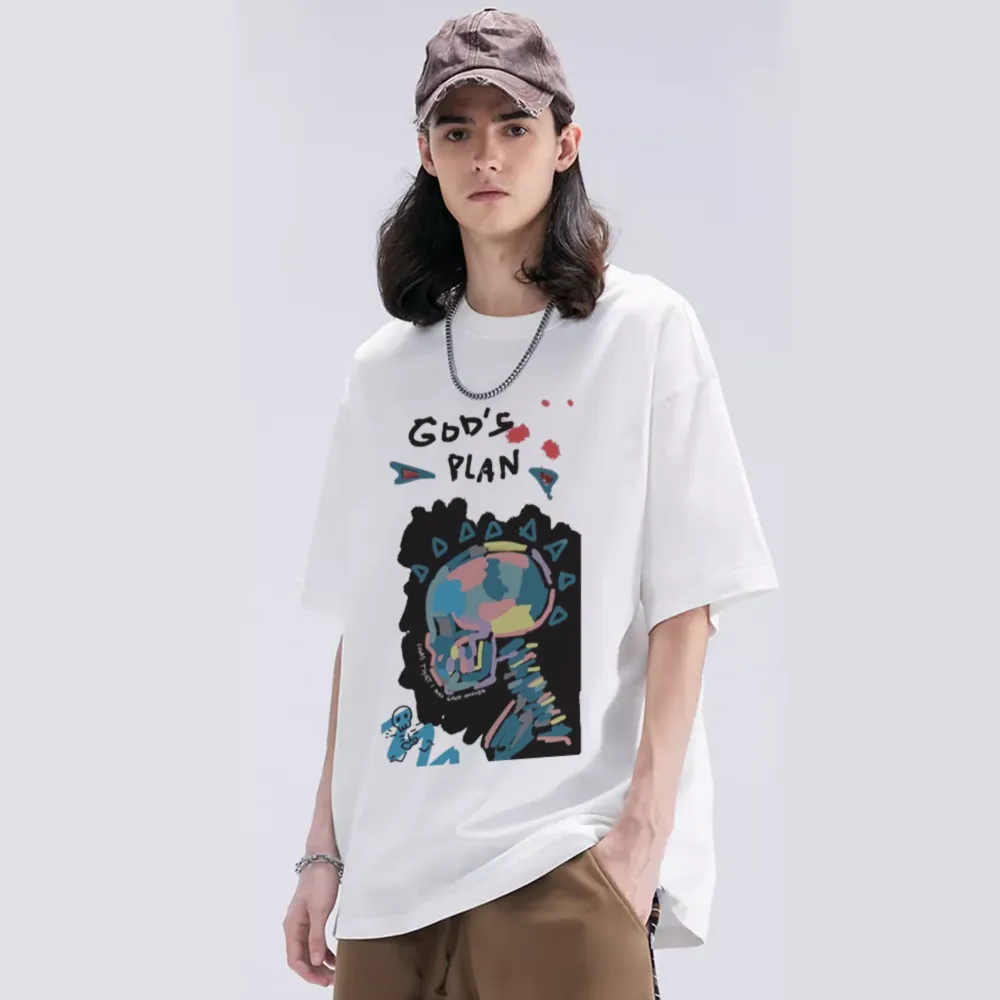 God'S Plan Colorful Skull Doodle T-Shirt