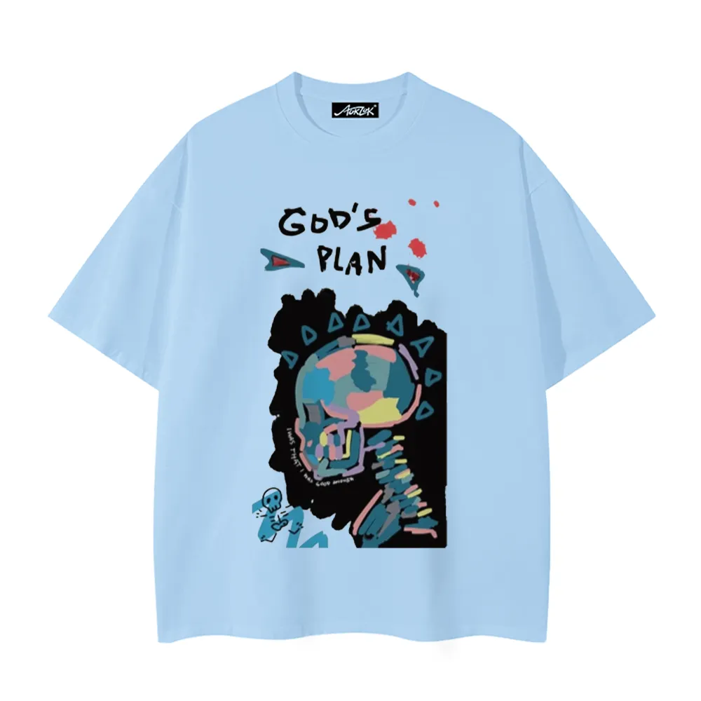 God'S Plan Colorful Skull Doodle T-Shirt