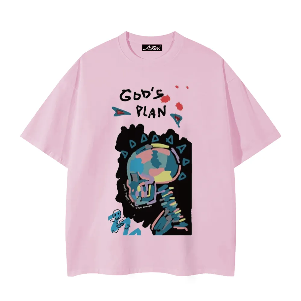 God'S Plan Colorful Skull Doodle T-Shirt