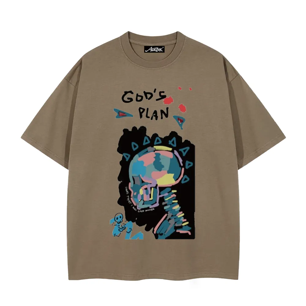 God'S Plan Colorful Skull Doodle T-Shirt
