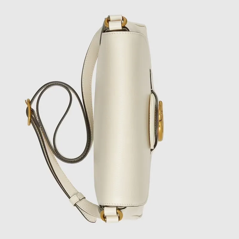 Gucci Small Messenger Bag with Double G in Ivory