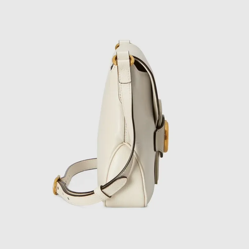 Gucci Small Messenger Bag with Double G in Ivory