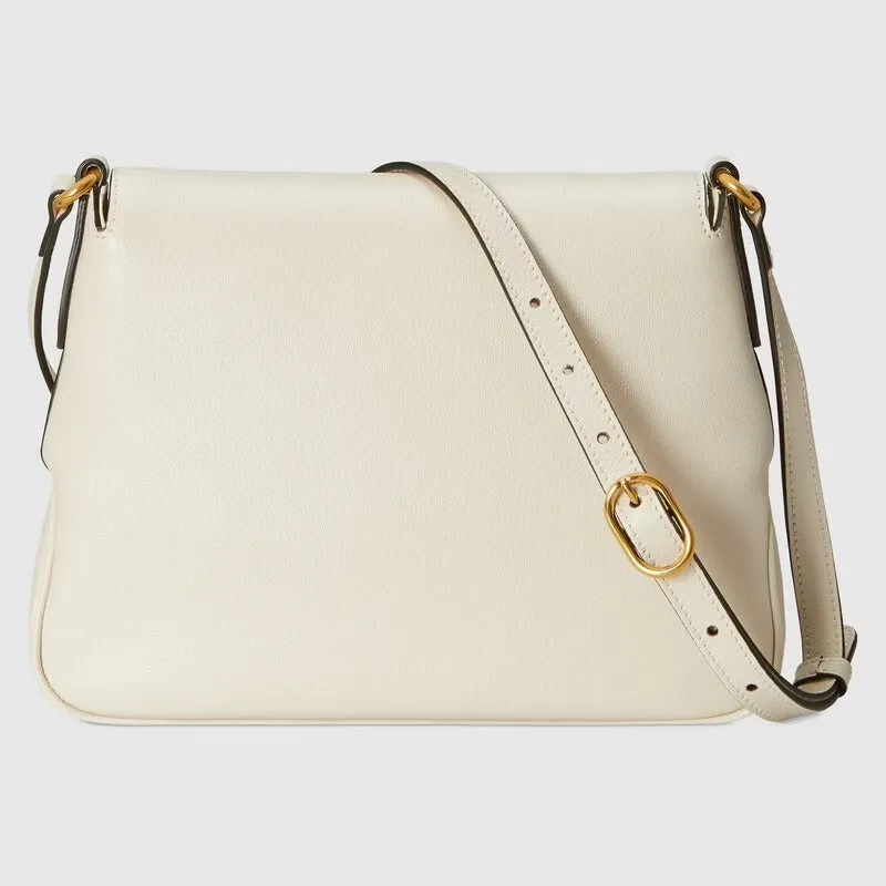 Gucci Small Messenger Bag with Double G in Ivory