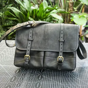Hand dyed vegetable tanned leather crossbody bag for men and women, briefcase, computer bag, shoulder bag, messenger bag