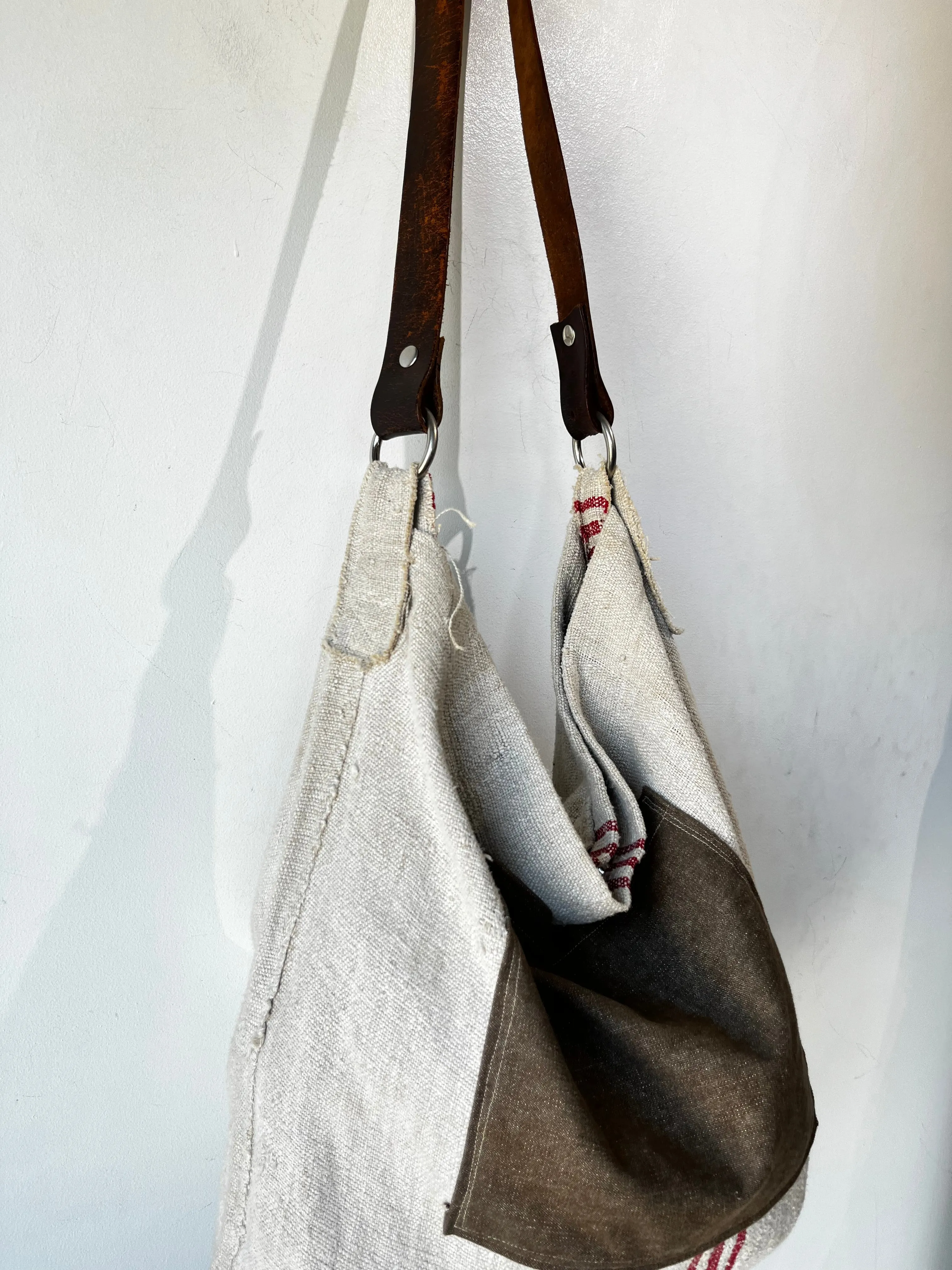 Hand Made Burlap Feed Bag