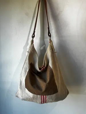 Hand Made Burlap Feed Bag