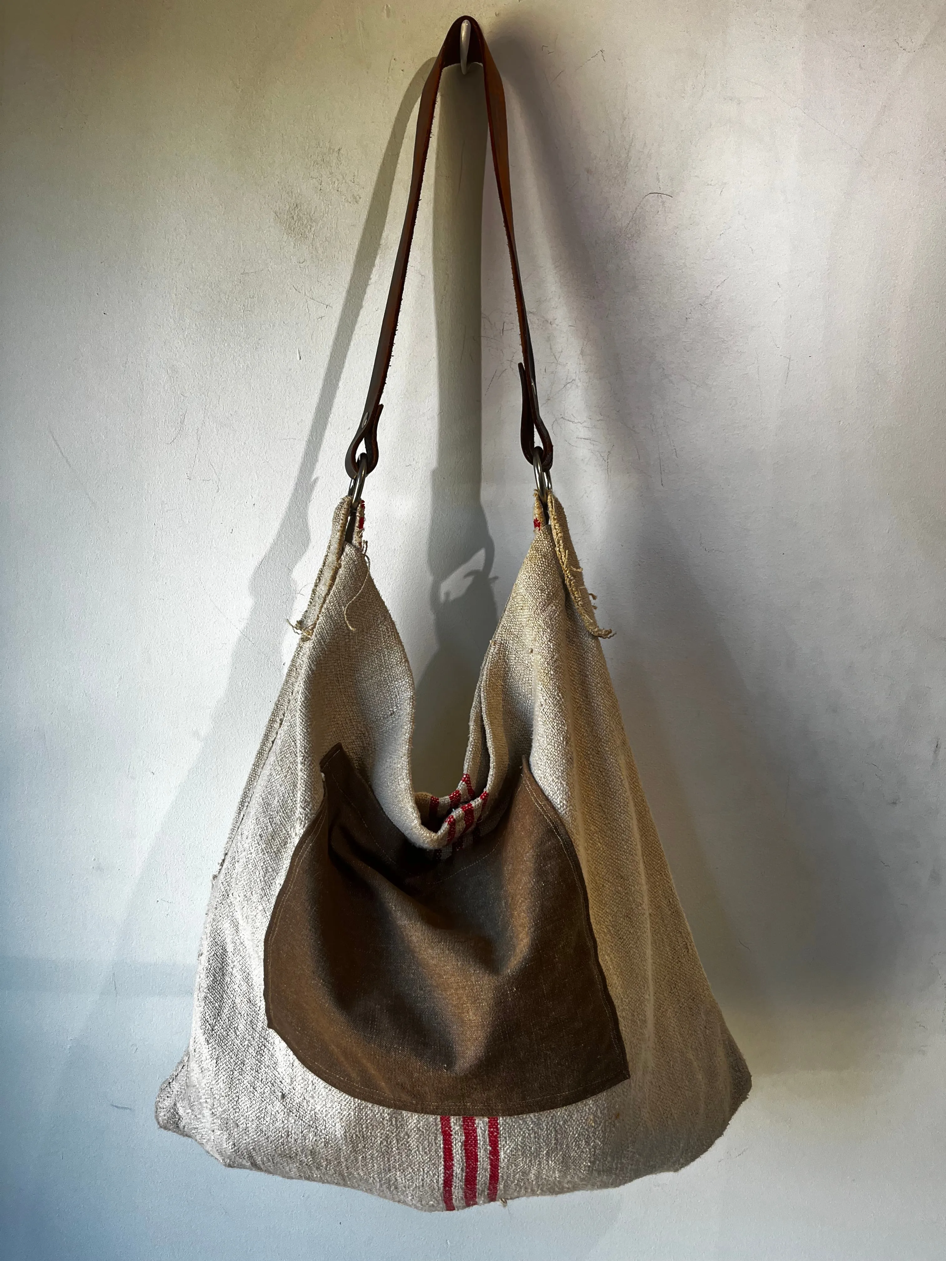 Hand Made Burlap Feed Bag