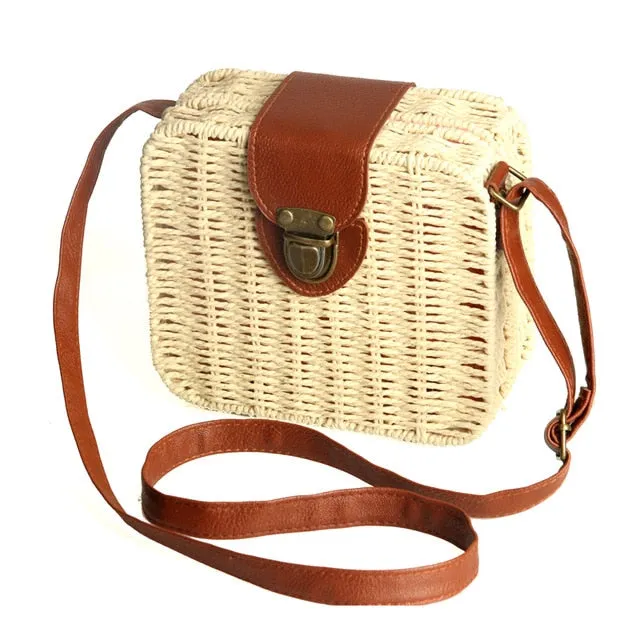 Handmade Designer Small Straw Shoulder Bag