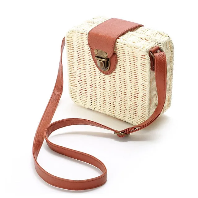 Handmade Designer Small Straw Shoulder Bag