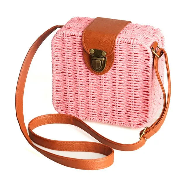 Handmade Designer Small Straw Shoulder Bag