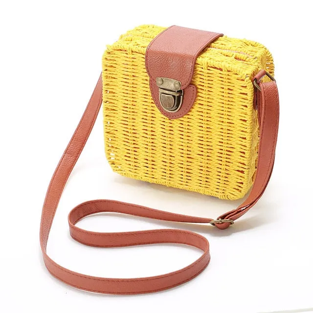 Handmade Designer Small Straw Shoulder Bag