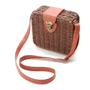 Handmade Designer Small Straw Shoulder Bag