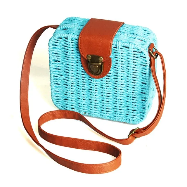 Handmade Designer Small Straw Shoulder Bag