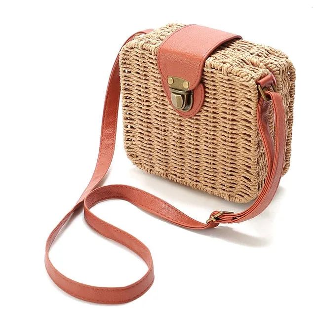 Handmade Designer Small Straw Shoulder Bag