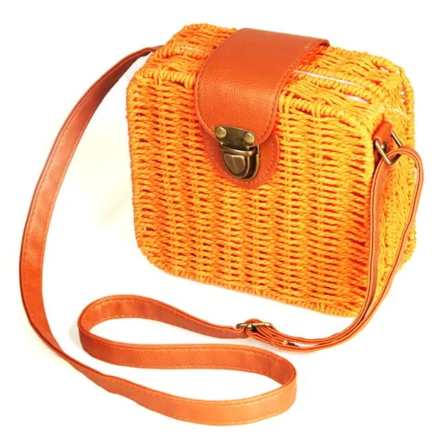 Handmade Designer Small Straw Shoulder Bag