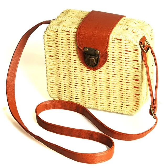 Handmade Designer Small Straw Shoulder Bag